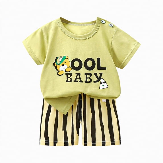 JUMEYU Clothes for Boys Toddler Baby Boy Girl Summer Clothes Short Sleeve T-Shirt Shorts Set 2Pcs Outfit 3T 4T (Black,3-4 Years)