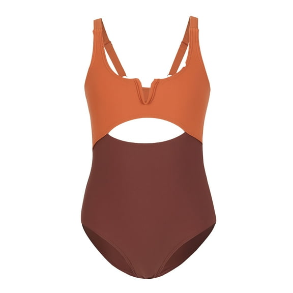 JUMEYU Cute Swimsuits for Girls Girls Swimsuits One-Piece Bathing Suits Summer Kids Beach Swimwear Suits with Adjustable Strap Quick Dry Size 10-12 (Brown,10-12 Years)