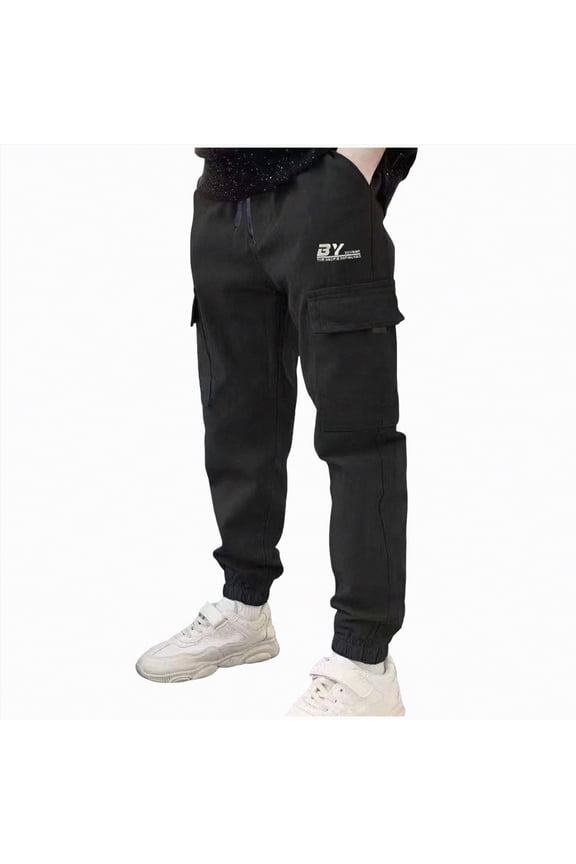 Dress Pants Boys Boys Straight Twill Chino Pants School Uniform Flat Front Elastic Waist Zip Closure with Button 5T 6T (White,5-6 Years)