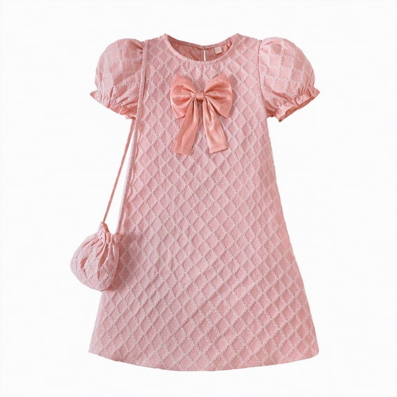 JUMEYU Dresses Girls Girls Dress Summer Ruffle Sleeve Mesh A Line Casual Party Dresses with Pockets Size 9 (Pink,9 Years)