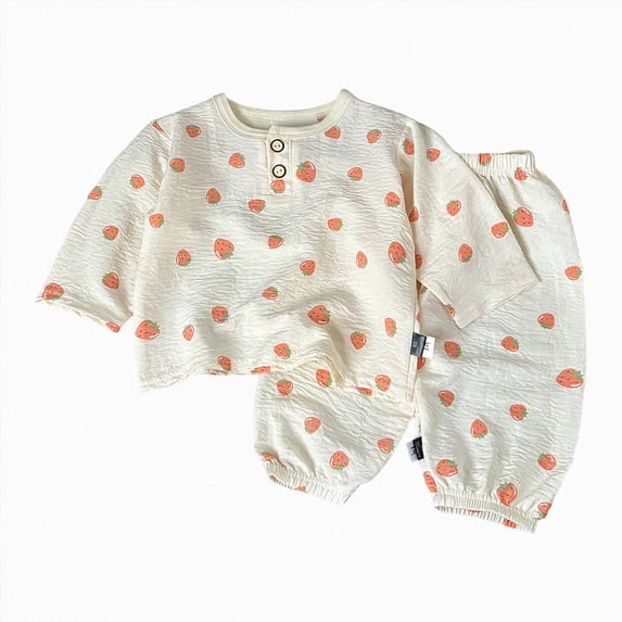 JUMEYU Girl Pajamas Baby and Toddler Snug Fit 2-Piece Pajama Set 3T 4T (Orange,3-4 Years)