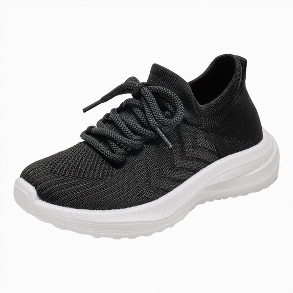 JUMEYU Girl Sneakers Big Girls Shoes Sneakers Casual School Walking Hook and Loop Footwear for Big Kids Size 4 (Black,Big Kids 4)