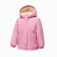 thumbnail image 1 of JUMEYU Girls Fleece Lined Jacket Warm Windproof Hooded Zip Up Kids Winter Coat with Pockets Sizes 1-14Y (Pink,3-4 Years), 1 of 8