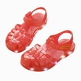 thumbnail image 1 of JUMEYU Girls Jelly Sandals Summer Costume Dress Shoes Fisherman Gladiator Flat Sandals for Toddler/Little Kid/Big Kid Size 12 (Red,Little Kids 12), 1 of 8
