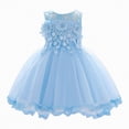 thumbnail image 1 of JUMEYU Girls Royal Dress Toddler Baby Flower Girls Dress Wedding Guest Satin Birthday Party Formal Pageant Tulle Dress for Baby Girl 6 12 Months (Sky Blue,6-12 Months), 1 of 7