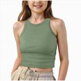 thumbnail image 1 of JUMEYU Girls Sleeveless Tops Girl's Ruched Floral Print Tank Top Square Neck Sleeveless Cropped Tops Size 9-10 (Light Green,9-10 Years), 1 of 4