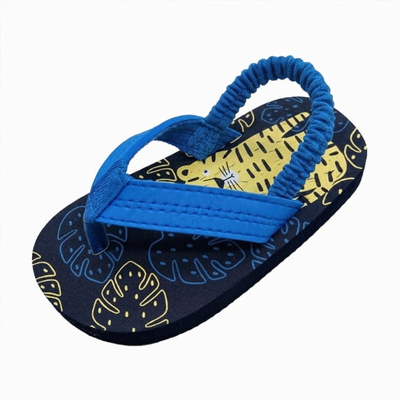 JUMEYU Girls Slides Kids Slides Sandals Boys Girls Shower Slippers Slip On Quick-Drying Summer Water Shoes Lightweight Animal Slides Size 9.5(Dark Blue,9.5 Toddler)