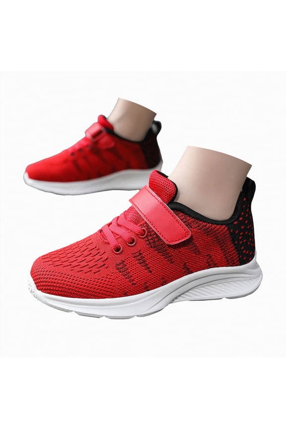 Girls Sneakers Kids Shoes, Boys Girls Sneakers Lightweight Athletic Walking/Running Tennis Shoes(Toddler/Little Kid/Big Kid) Size 1 (Red,Big Kids 1)