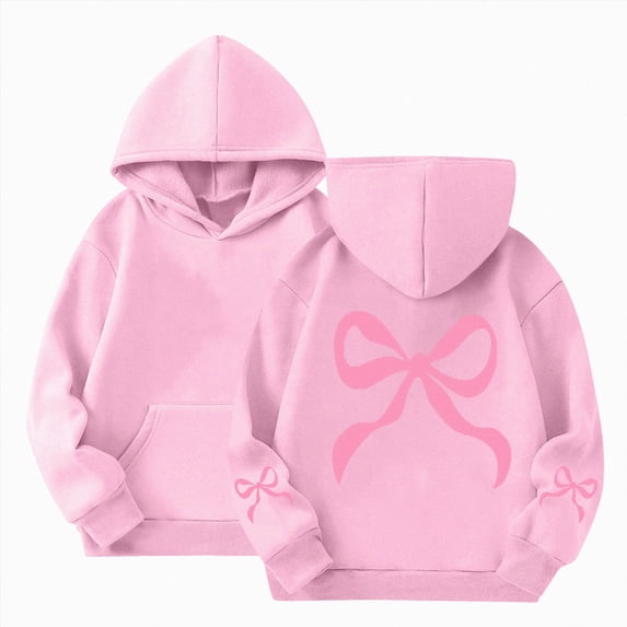 JUMEYU Hoodie for Teens Girls Hoodies for Teen Girls Oversized Long Sleeve Sweatshirts Tween Girls Preppy Clothes Pullover Hoodies Size 11-12 (Pink,11-12 Years)