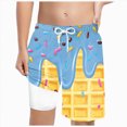 thumbnail image 1 of JUMEYU Ice Cream Swim Trunks for Kids Beach Shorts Quick Dry Swimwear with Compression Liner Drawstring Waist Size 8-9 (Sky Blue,8-9 Years), 1 of 4