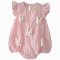 thumbnail image 1 of JUMEYU Infant Clothes Baby Girls Romper Cute Bodysuit Short Sleeve Playsuits Jumpsuit Infant Summer Clothes 0 3 6 9 12 18 24 Months (Pink,4-8 Months), 1 of 4