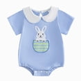 thumbnail image 1 of JUMEYU Infant Clothes Girl Short Sleeve Baby Girl Bodysuits Cartoon Baby Clothes Soft Infant Outfits Baby Shower Gifts 0 3 6 9 12 18 24 Months (Blue,0-3 Months), 1 of 7