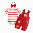 thumbnail image 1 of JUMEYU Infant Clothes Newborn Infant Baby Girl Outfit Romper Short Sleeve Romper 0 3 6 9 12 18 24 Months (Red,12-18 Months), 1 of 9