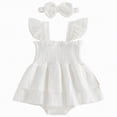 thumbnail image 1 of JUMEYU Infant Girl Clothes Dresses Baby Birthday Outfit Girl Romper Cute Embroidered Letter Tshirt Romper Clothes 0 3 6 9 12 18 24 Months (White,12-18 Months), 1 of 7