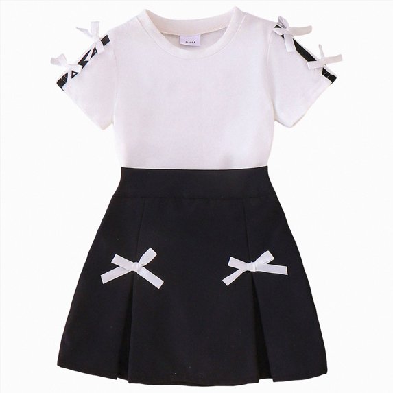 JUMEYU Infant Outfits for Girls Birthday Baby Girl Outfit, Short Sleeve Top and Tutu Skirt Cute 2Pcs Clothes Set 18 24 Months (White,18-24 Months)