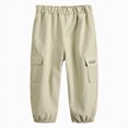 thumbnail image 1 of JUMEYU Infant Pants Toddler Baby Boy Fall Pants Active Jogger Casual Athletic Trousers Solid Color Pocket Elastic Waist Harem Bottoms 4T 5T (Khaki,4-5 Years), 1 of 3