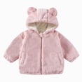 thumbnail image 1 of JUMEYU Jacket for Girls Kids Toddler Girls Fleece Zip-Up Hooded Jacket with Bear Ear Plush Detail 5T 6T (PK1,5-6 Years), 1 of 8