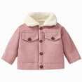 thumbnail image 1 of JUMEYU Jacket for Toddler Girl Baby Corduroy Jacket with Sherpa Collar Button-Up Winter Coat 2T 3T (Pink,2-3 Years), 1 of 8