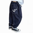 thumbnail image 1 of JUMEYU Jeans for Teens Boy's Skinny Fit Slim Fashion Stretch Jeans Pant Size 13-14 (Blue,13-14 Years), 1 of 6