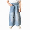 thumbnail image 1 of JUMEYU Jeans for Toddler Girl's Jeans Elastic High Waisted Wide Leg Denim Pants 3T 4T (Blue,3-4 Years), 1 of 6
