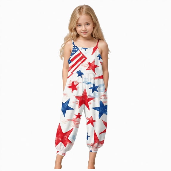 JUMEYU Jumpsuit for Girls Girls Overalls Kids Casual Sleeveless Jumpsuit One Piece Rompers with Pockets Size 7-8 (Dark Blue,7-8 Years)