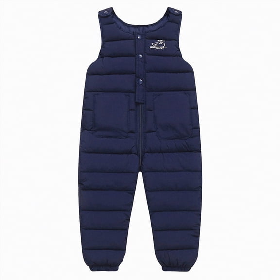 JUMEYU Kid Snow Pants Bibs Toddler Boys Girls Snow Pants Kids Snow Suit Puffer Winter Warm Zip Up Baby Snowsuit Waterproof 0Ne Piece Bib Overalls 2T 3T (Navy,2-3 Years)