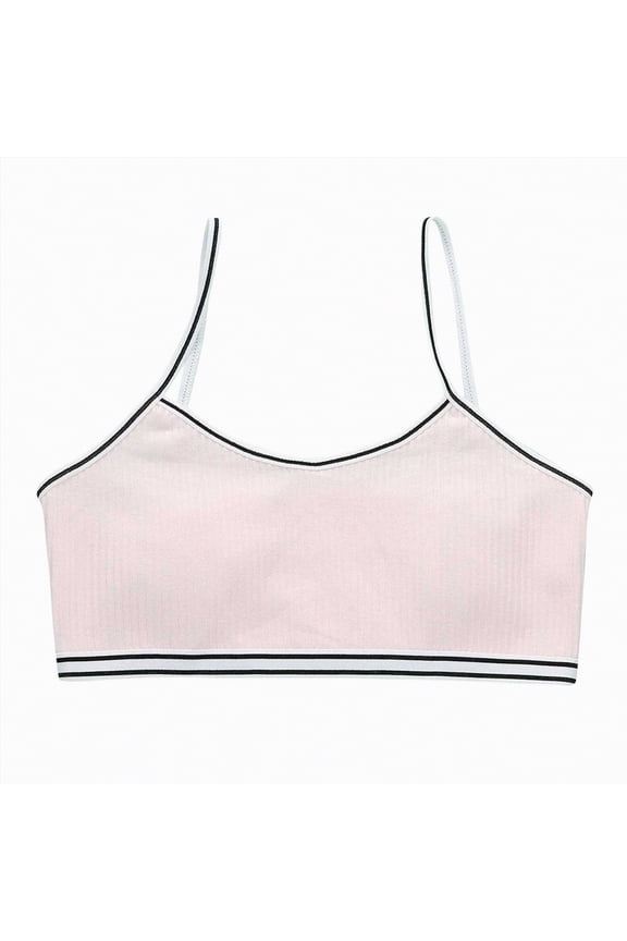 Kids Bra Girls Padded Training Bra Pack - Crop Cami Training Bras for Girls. Seamless Bra Design with Removable Padding Size 8-12 (Pink,8-12 Years)