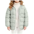 thumbnail image 1 of JUMEYU Kids Heated Coat Kids Down Jacket Winter Warm Hooded Zipper Packable Windproof Down Coat Size 7-8 (Light Green,7-8 Years), 1 of 7