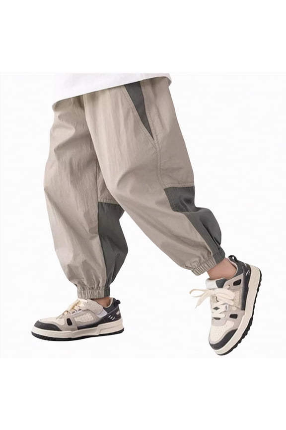 Kids Pants Boys Baby Boys Girls Cotton Linen Trousers Kids Casual Ankle Pants Loose Long Bloomers 3T 4T (Khaki,3-4 Years)