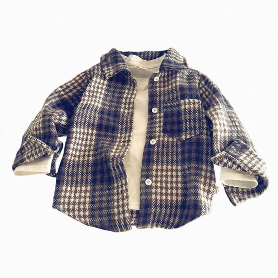 JUMEYU Kids Plaid Jacket Kids Outerwear Coats Toddler Boys Shirt Coat Jacket Plaid Long Sleeve Kids Tops Shirt Outwear Size 12-13 (Brown,12-13 Years)
