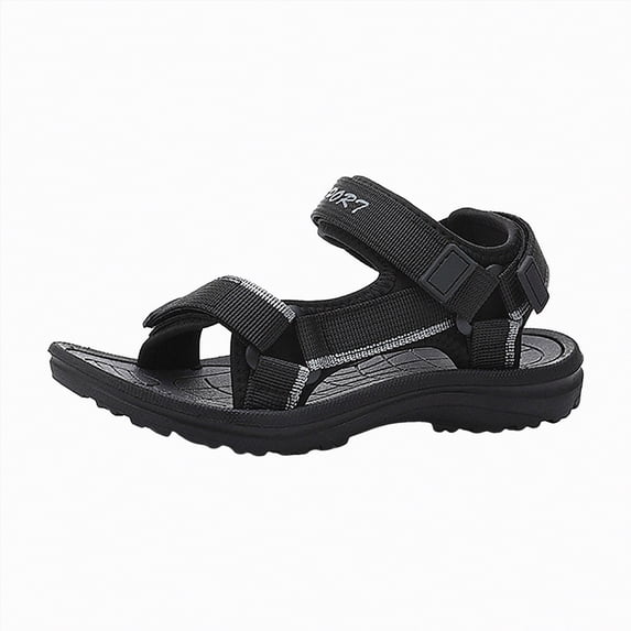 JUMEYU Kids Sandals Boys Toddler Boys Girls Slides Sandals Comfort Beach Pool Shower Slippers with Elastic Back Strap Size 13.5 (Black,Little Kids 13.5)