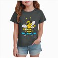 thumbnail image 1 of JUMEYU Kids Shirts Girls' Short Sleeve Graphic T-Shirt,Everyday Casual Wear,Soft & Comfortable Fit Size 7-8 (Grey,7-8 Years), 1 of 4