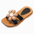 thumbnail image 1 of JUMEYU Kids Slide Sandals Girl's Sandals Glitter Flat Sandals Summer Beach Vacation Sandal Slipper shoes Size 9.5(Brown,9.5 Toddler), 1 of 6
