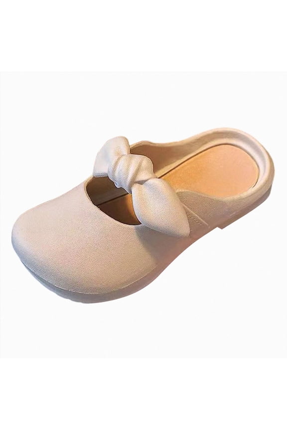 Kids Slippers Girls Toddler Girls Slide Sandals Cute Pearl Princess Girls Slippers Soft Non-slip Kids Summer Shoes Size 13(Beige,13 Toddler)