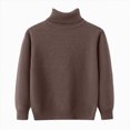 thumbnail image 1 of JUMEYU Kids Sweaters Boys Boys Striped Sweaters Kids Fall Fashion Crewneck Rib Knit Pullover Sweater Size 13-14 (Brown,13-14 Years), 1 of 5