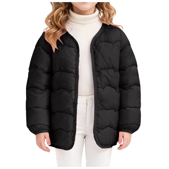 JUMEYU Kids Winter Coats Baby Girls Hooded Snowsuit Winter Warm Collar Hooded Coat Down Windproof Jacket Outerwear 12 18 Months (Black,12-18 Months)