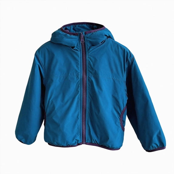 JUMEYU Kids Winter Coats Fleece-Lined Hooded Windbreaker Jacket for Boys Lightweight Zip-Up Coat (Blue,9-10 Years)