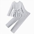 thumbnail image 1 of JUMEYU Little Girl Outfits Girls 2 Piece Outfits Long Sleeve Top with Slim Fit Pants Daily Wear Set Size 11-12 (Grey,11-12 Years), 1 of 6