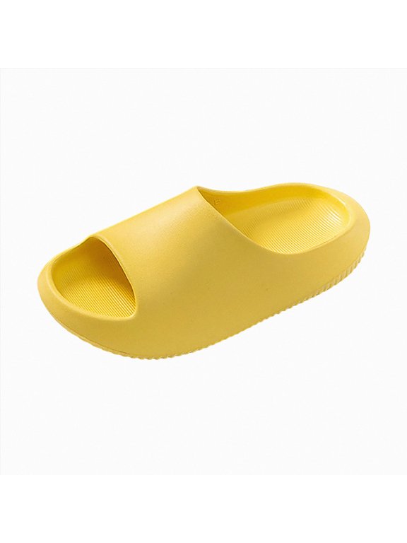 Little Girl Sandals Toddler Girls Slide Sandals Cute Bear Bow Girls Slippers Soft Comfort Kids Summer Shoes Size 1(Yellow,1 Little Kid)