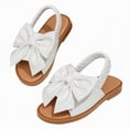 thumbnail image 1 of JUMEYU Little Girls Sandals Toddler Girls Sandals Open Toe Summer Shoes Soft Rubber Sole Dress Shoes Princess Flat Size 11 (White,Little Kids 11), 1 of 8