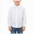 thumbnail image 1 of JUMEYU Long Sleeve Shirts for Boys Boy's Long Sleeve Button Down Shirts 5T 6T (White,5-6 Years), 1 of 5