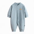 thumbnail image 1 of JUMEYU Neutral Baby Clothes Winter Newborn Baby Girl Boy Outfit Long Sleeve Print Jumpsuit with Zipper Fall Outfit 0 3 6 9 12 18 24 Months (Light Blue,0-3 Months), 1 of 5