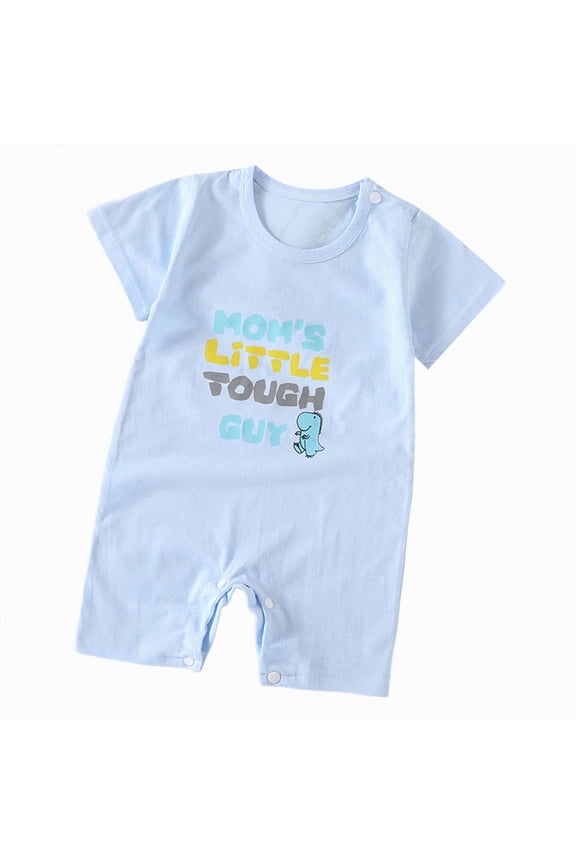 Newborn Baby Boy Clothes Summer Clothes Baby Boy Girl Funny Romper Infant Bodysuit 0 3 6 9 12 18 24 Months (Sky Blue,12-18 Months)