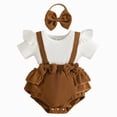 thumbnail image 1 of JUMEYU Newborn Bodysuit Baby-Girls One-Pack Short Sleeve Shoulder Bodysuits for Baby Girls 0 3 6 9 12 18 24 Months (Coffee,0-3 Months), 1 of 6