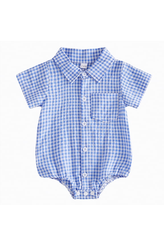 Newborn Bodysuit Boy Unisex Infant Snap Suit for Baby 0 3 6 9 12 18 24 Months (Blue,6-12 Months)