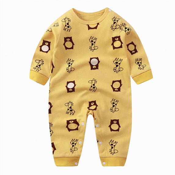 JUMEYU Newborn Boy Clothes Baby Boy Summer Clothes Newborn Romper Short Sleeve Bodysuit Infant Clothing 0 3 6 9 12 18 24 Months (Yellow,6-12 Months)