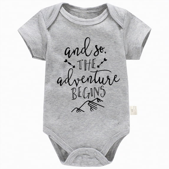 JUMEYU Newborn Girl Clothes Baby Romper Bodysuit | Personalized Baby Romper 0 3 6 9 12 18 24 Months (Grey,3-6 Months)