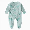 thumbnail image 1 of JUMEYU Newborn Girl Clothes Rompers Baby Girl Newborn Clothes Romper Long Sleeve Romper Jumpsuit Infant Fall Winter Rompers Clothes 0 3 6 9 12 18 Months (Green,Newborn), 1 of 8