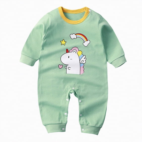 JUMEYU Newborn Romper Boys Baby Boy Romper Summer Jumpsuit Newborn One Piece Outfit 0 3 6 9 12 18 24 Months (Green,6-12 Months)