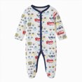 thumbnail image 1 of JUMEYU Newborn Romper for Girls Baby Girl Romper Newborn Romper Knit Sweater Romper Jumpsuit Cute Infant Clothes 0 3 6 9 12 18 Months (Dark Blue,6-9 Months), 1 of 5